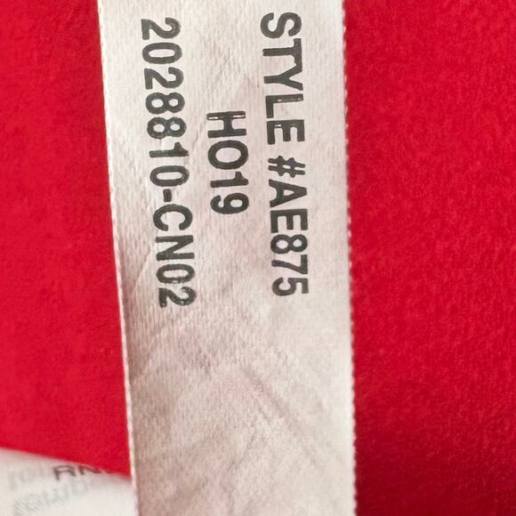 J.Crew Drapey Faux Wrap Crepe Blouse V-Neck Button Cuffs Peplum Red Size 4 - Picture 6 of 13